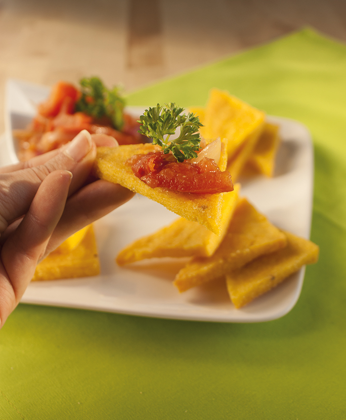 Extravegant kochen - Polenta Schnitten mit Tomatenrelish